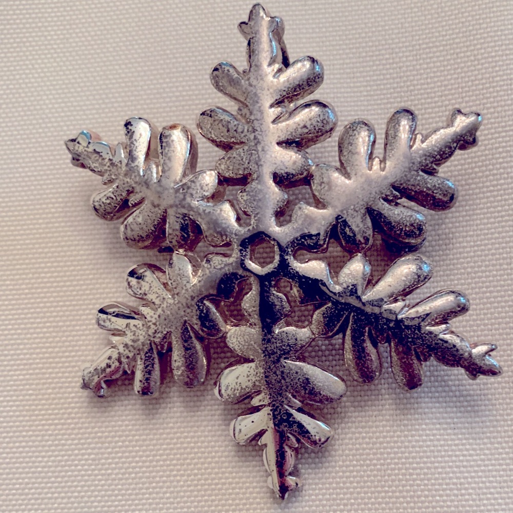Snowflake (necklace) slide with pin/brooch option.